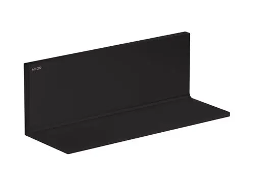 Schwarze, rechteckige Ablage von AXOR mit minimalistischer Form, geeignet für verschiedene Räume, wie Badezimmer oder Küchen.